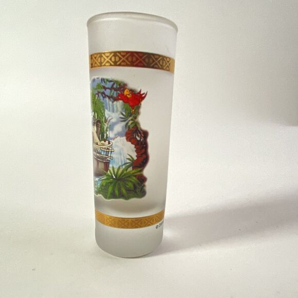 Disney Tall Frosted SHOT GLASS Parks Magic Kingdom Mickey Mouse Jungle Cruise - Picture 2 of 7